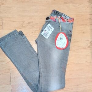 Desigual Women's Light Gray Straight Leg Jeans